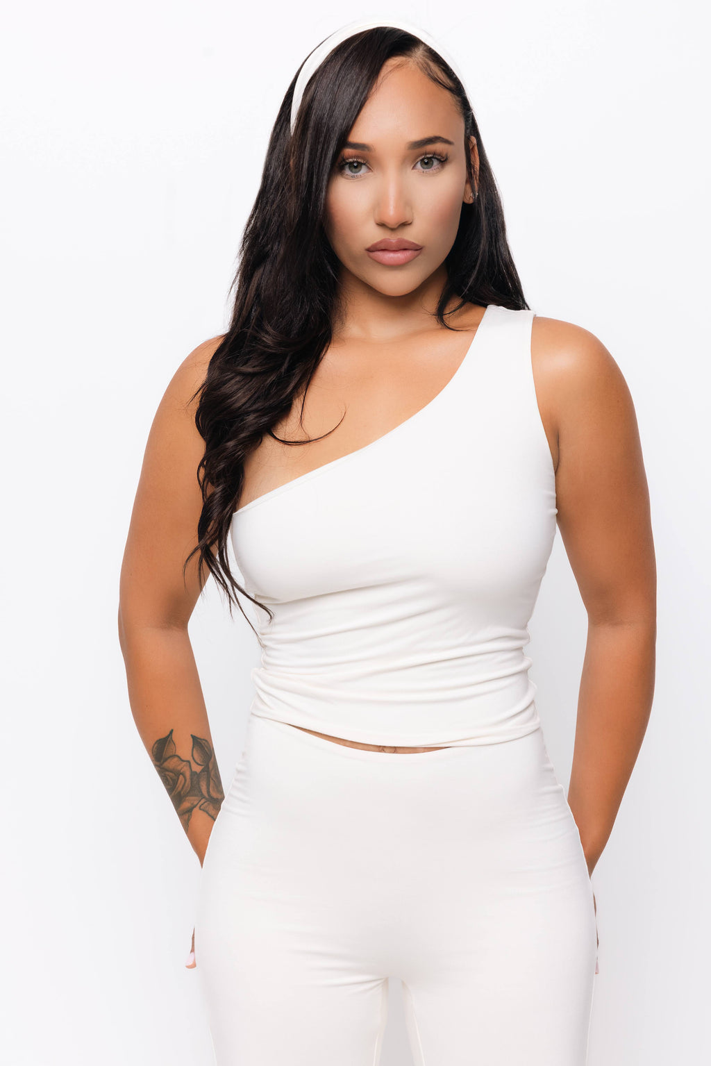 One shoulder matching set