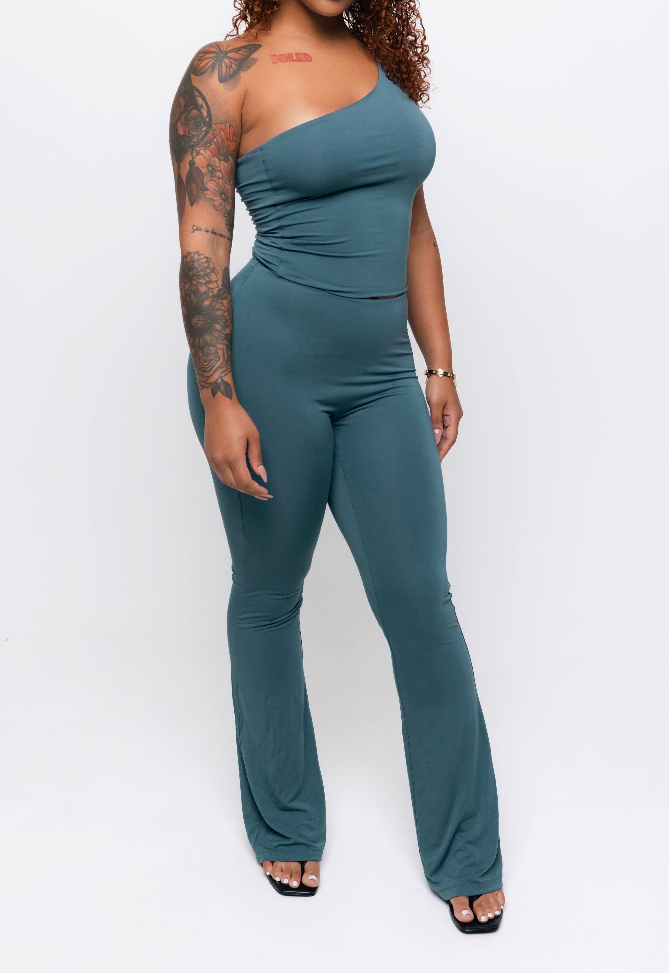 One shoulder matching set